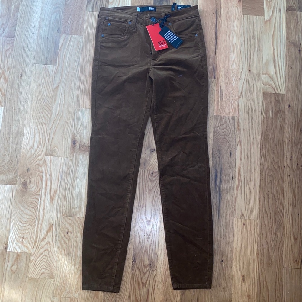 NWT Kut from the Kloth Diana Stretch Corduroy Skinny Pants in Cognac - Picture 2 of 8